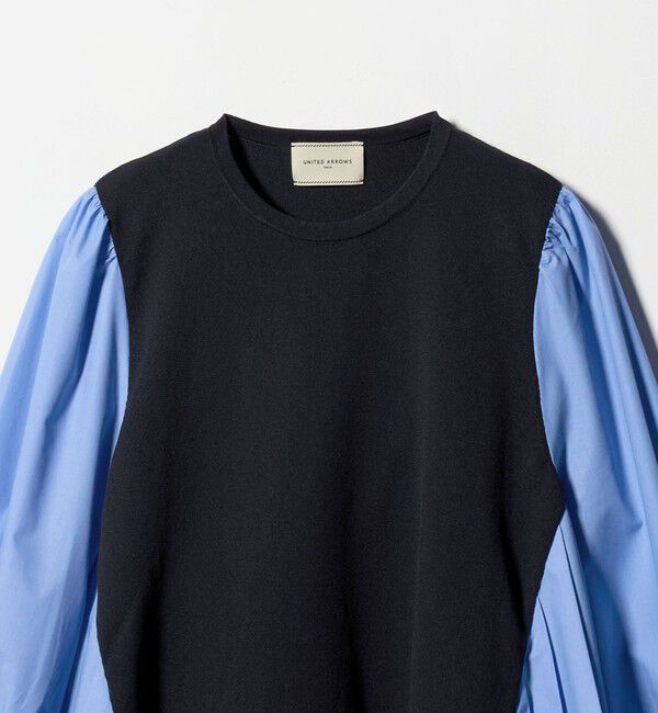 UNITED ARROWS「プリーツ コンビ ニット ブラウス ‐ウォッシャブル‐」|シャツ・ブラウス|