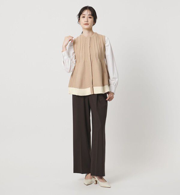 UNITED ARROWS「ケーブル ペプラム ノースリーブ ニット ベスト ‐ウォッシャブル‐」|ベスト・ジレ|