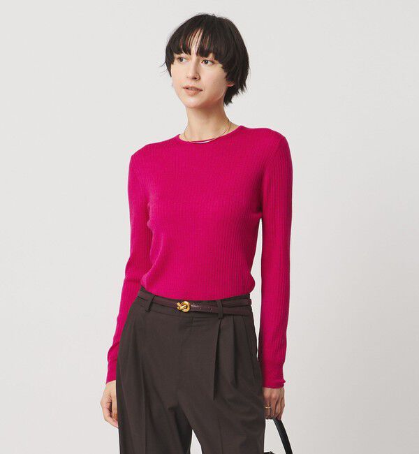 UNITED ARROWS「リブ クルーネック ニット」|ニット・セーター|