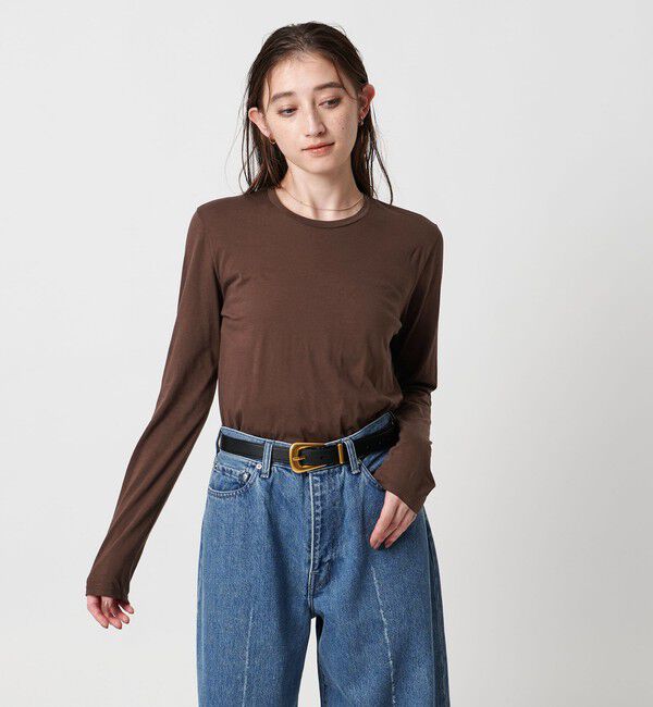 UNITED ARROWS「コットン ジャージー ロングスリーブ カットソー ‐ウォッシャブル‐」|Tシャツ・カットソー|DK.BROWN