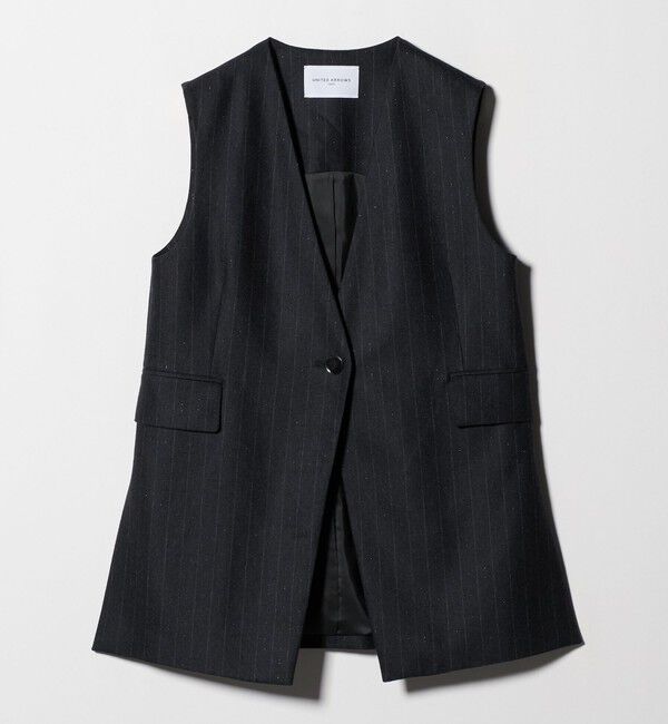 UNITED ARROWS「Vネック ノーカラー テーラード ベスト」|テーラードジャケット|