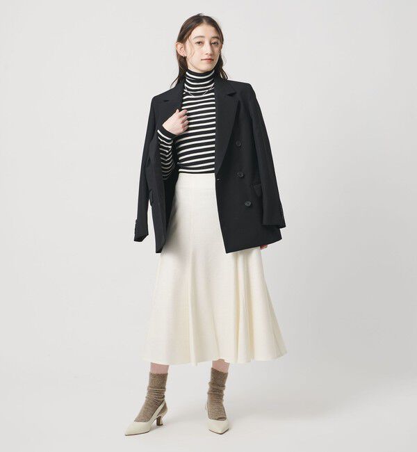 UNITED ARROWS「リブ ボーダー タートル ニット」|ニット・セーター|