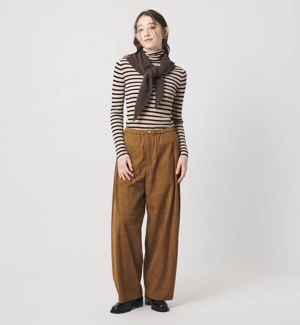 UNITED ARROWS「リブ ボーダー タートル ニット」|ニット・セーター|