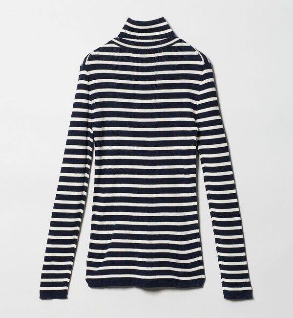 UNITED ARROWS「リブ ボーダー タートル ニット」|ニット・セーター|