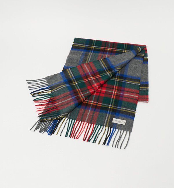 UNITED ARROWS「＜Johnstons of Elgin＞カシミヤ チェック 35 マフラー」|マフラー|MD.GRAY