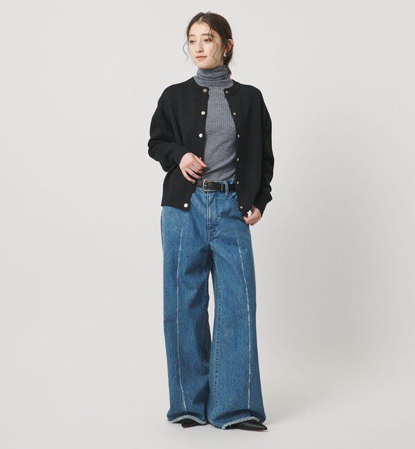 UNITED ARROWS「ラメ ニット スウェット カーディガン ‐ウォッシャブル‐」|カーディガン|