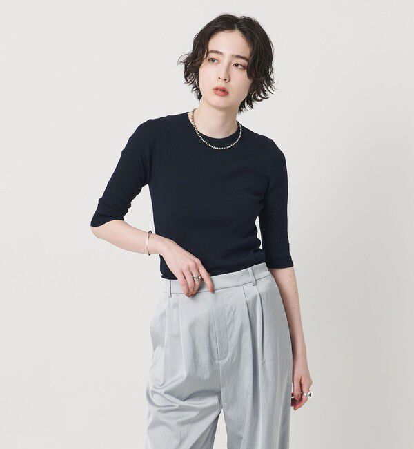 UNITED ARROWS「ハーフ スリーブ ニット」|ニット・セーター|