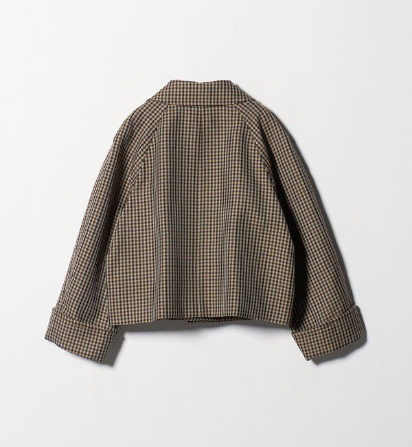 UNITED ARROWS「チェック ショート ジャケット」|ステンカラーコート|