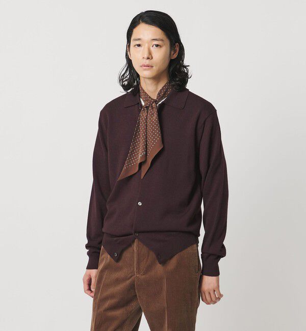 UNITED ARROWS「YAMAGATA ミドルゲージ ポロカーディガン」|カーディガン|