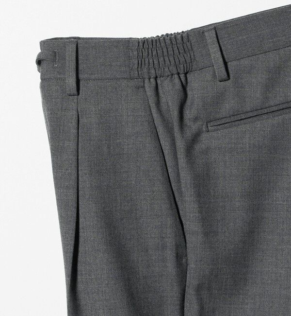 UNITED ARROWS「スリムテーパード サイドシャーリング 1プリーツ スラックス ストレッチ 防しわ」|スラックス|