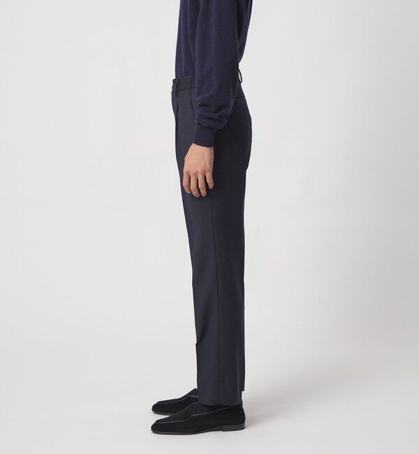 UNITED ARROWS「スリムテーパード サイドシャーリング 1プリーツ スラックス ストレッチ 防しわ」|スラックス|