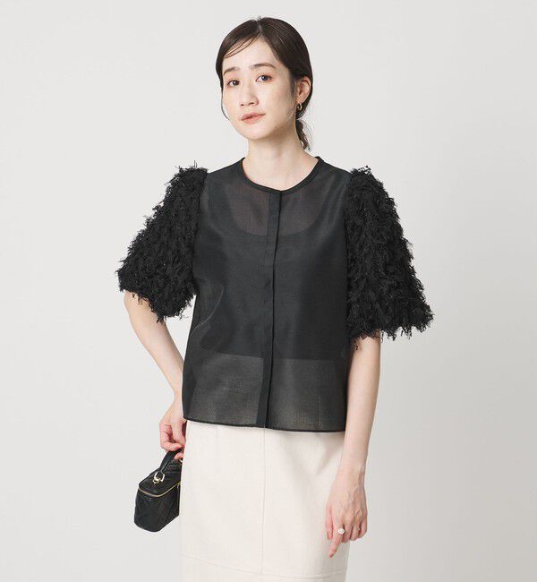 UNITED ARROWS「チュール シャーリング ブラウス」|シャツ・ブラウス|