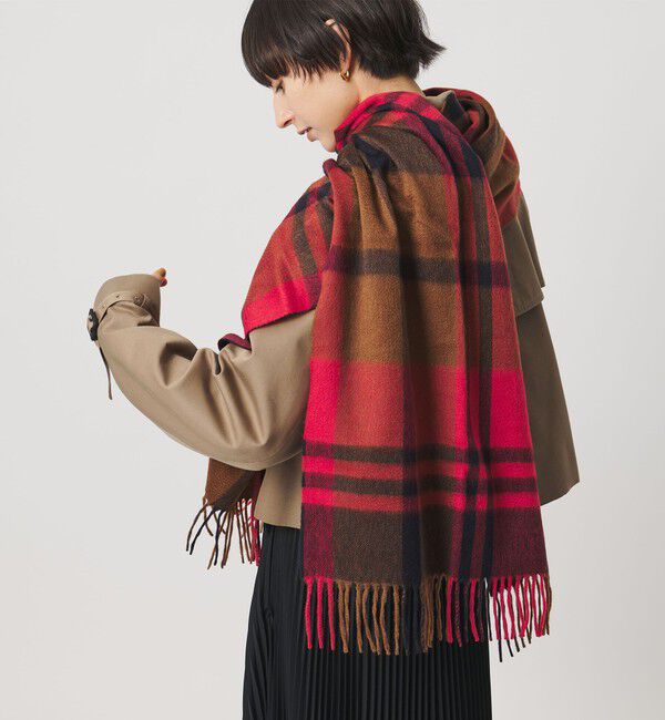 UNITED ARROWS「＜Joshua Ellis＞カシミヤ チェック マフラー」|マフラー|