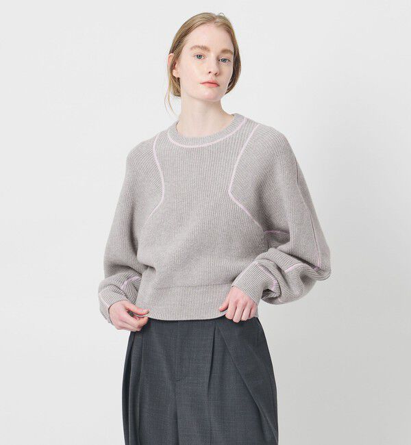 AEWEN MATOPH「＜AEWEN MATOPH＞アゼステッチ ニットプルオーバー ‐ ウォッシャブル ‐」|ニット・セーター|LT.GRAY