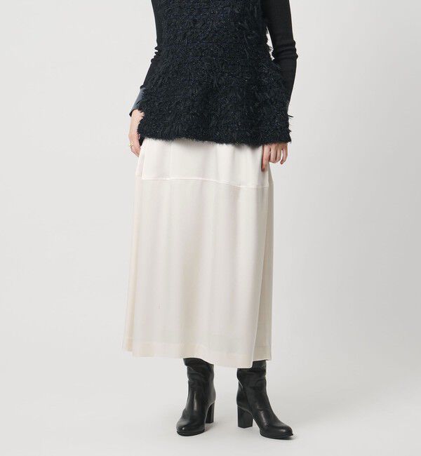 UNITED ARROWS「サテン コクーン スカート ‐ウォッシャブル‐」|スカート|OFF WHITE