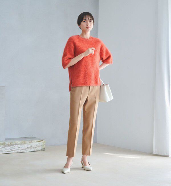 UNITED ARROWS「フォックスカシミヤ ハーフスリーブ Tニット」|ニット・セーター|