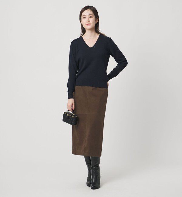 UNITED ARROWS「スエードライク タイトスカート ‐ウォッシャブル‐」|タイト|