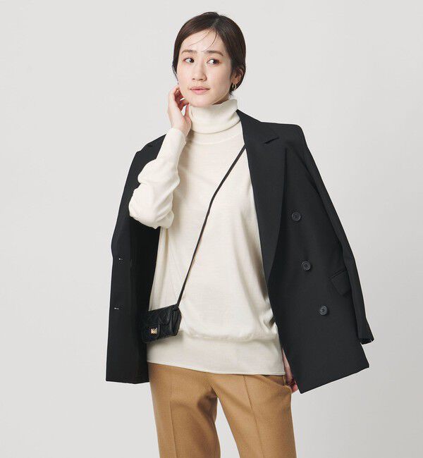 UNITED ARROWS「18G ウール タートルネック ニット ‐ウォッシャブル‐」|ニット・セーター|OFF WHITE