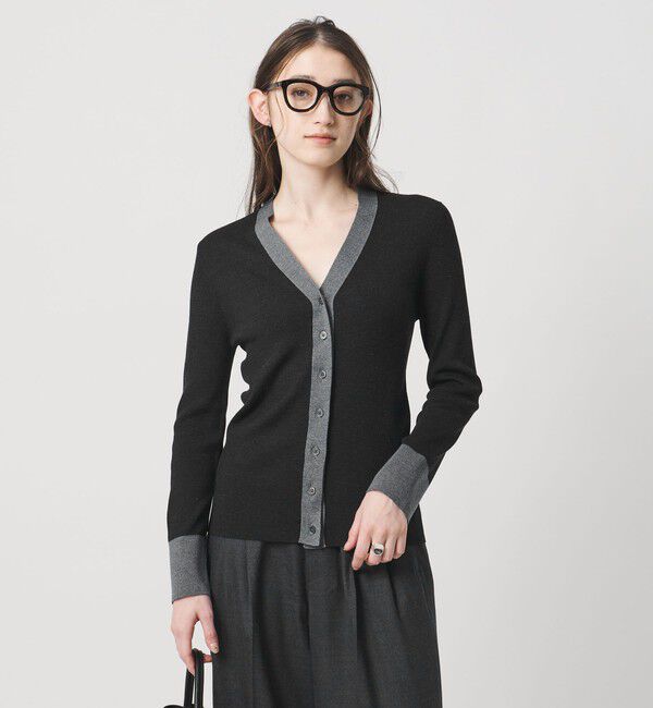 UNITED ARROWS「18G ウール リブ カーディガン」|カーディガン|