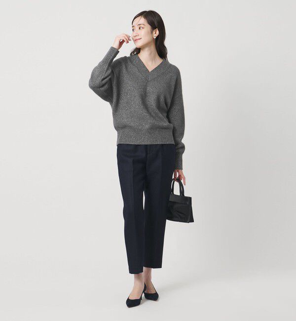 UNITED ARROWS「フォックス ウール ラメ Vネック ニット」|ニット・セーター|