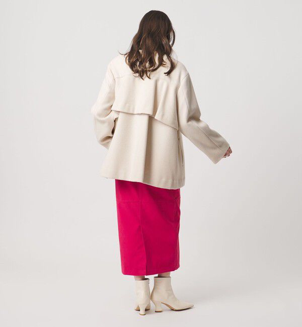 UNITED ARROWS「バック フレア ショート コート」|ノーカラージャケット|