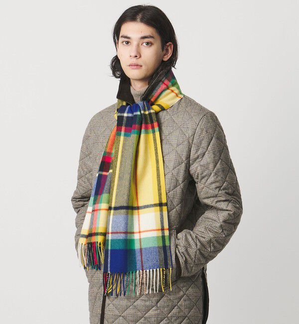 UNITED ARROWS「【別注】＜Joshua Ellis＞イエロー タータンチェック マフラー」|マフラー|