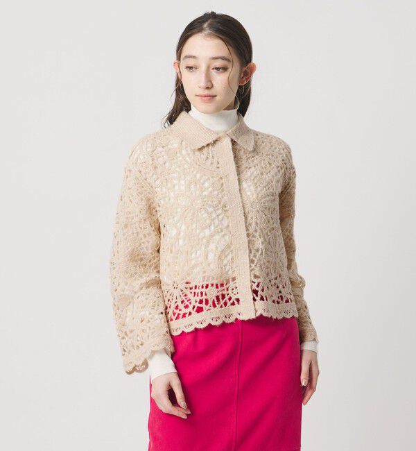 UNITED ARROWS「クロシェ ポロ カーディガン」|カーディガン|