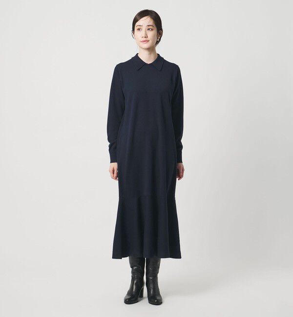 UNITED ARROWS「ニット ペプラム ロング ワンピース」|ワンピース|