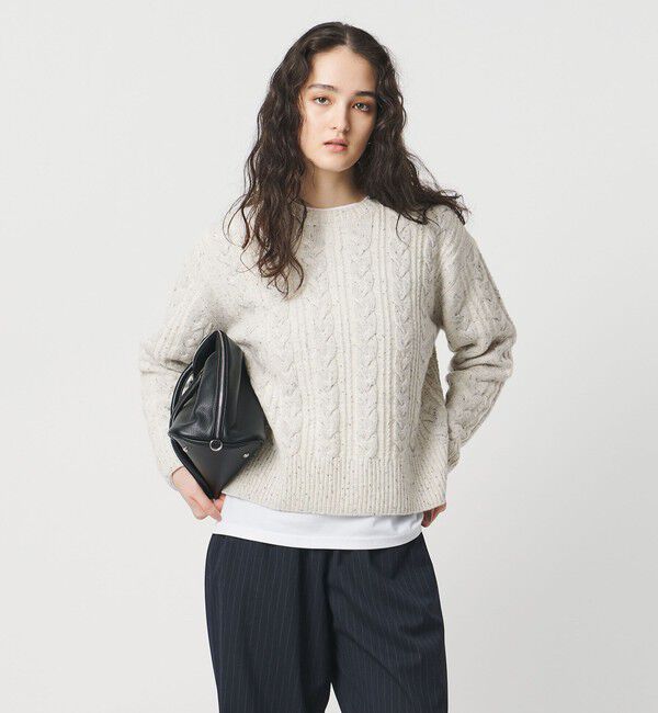 UNITED ARROWS「ミックス カラー ケーブル プルオーバー ニット」|ニット・セーター|