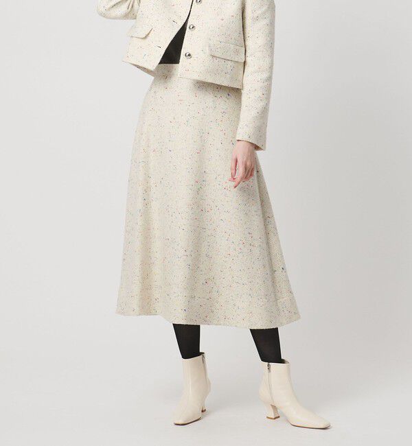 UNITED ARROWS「シルクネップ ツイードライク スカート」|フレア|