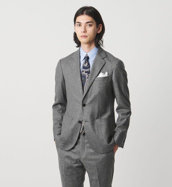 UNITED ARROWS「ストレッチフランネル シングル2ボタン テーラードジャケット COMFORT EASY-MODEL ヨコストレッチ」|スーツ|MD.GRAY