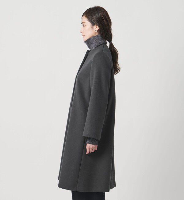 UNITED ARROWS「Aライン ミドルコート」|ノーカラーコート|