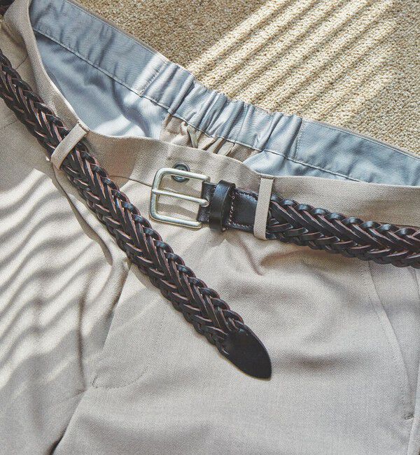 UNITED ARROWS green label relaxing「GLR 30mm レザー メッシュ ベルト」|ベルト|DK.BROWN