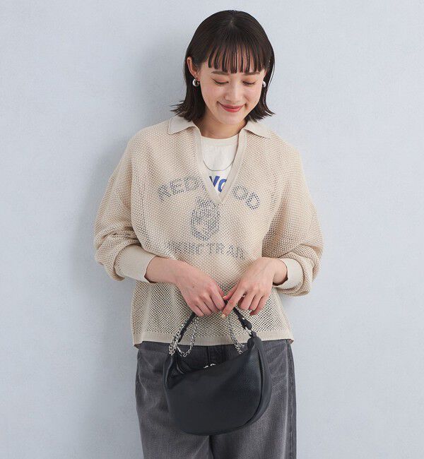 UNITED ARROWS green label relaxing「メッシュ スキッパー ニット プルオーバー -ウォッシャブル-」|ニット・セーター|