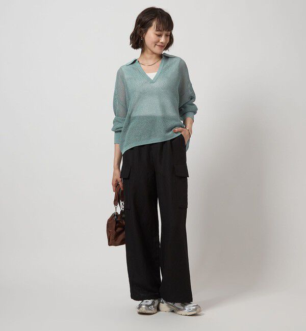 UNITED ARROWS green label relaxing「メッシュ スキッパー ニット プルオーバー -ウォッシャブル-」|ニット・セーター|