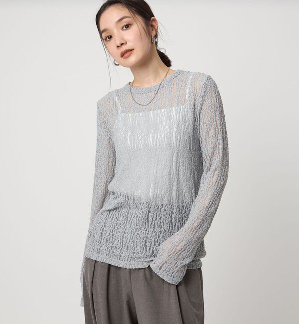 UNITED ARROWS green label relaxing「【WEB限定】＜at ease＞レース プルオーバー カットソー」|Tシャツ・カットソー|