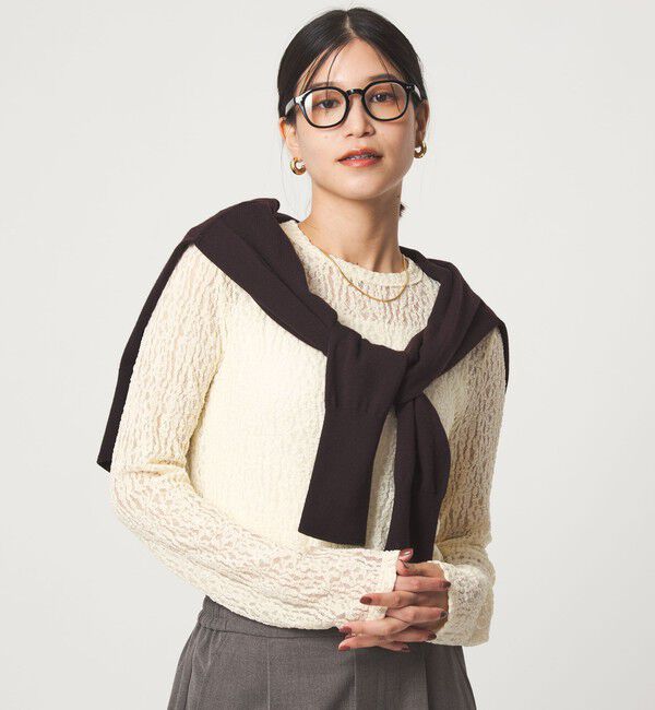 UNITED ARROWS green label relaxing「【WEB限定】＜at ease＞レース プルオーバー カットソー」|Tシャツ・カットソー|