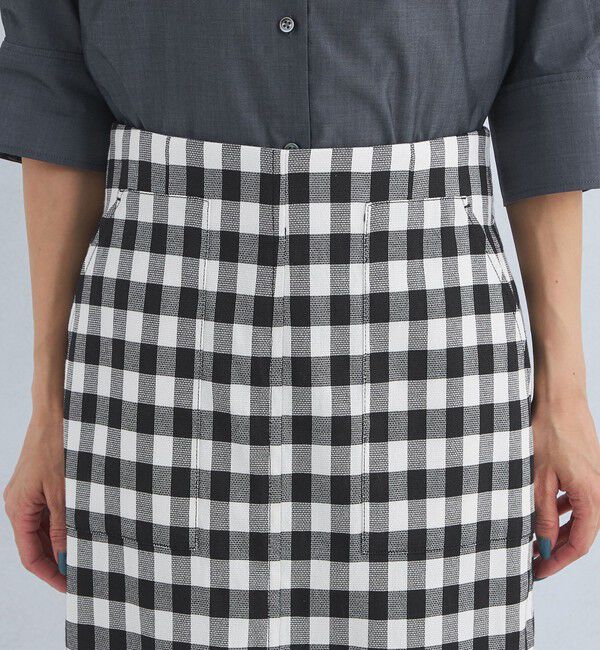 UNITED ARROWS green label relaxing「［size SHORTあり］キチントボトムス Iライン スリム タイト スカート ギンガムチェック」|タイト|