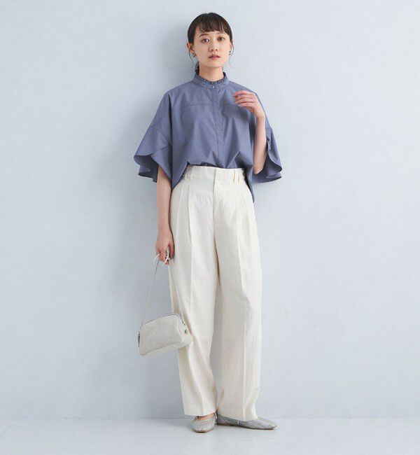 UNITED ARROWS green label relaxing「フレアスリーブ クロップド シャツ -マシンウォッシャブル・UVカット-」|シャツ・ブラウス|