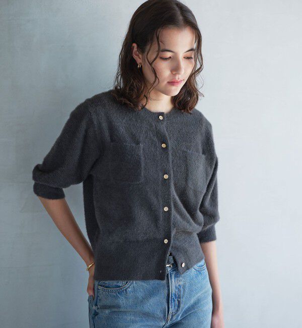 UNITED ARROWS green label relaxing「フラッフフェザー ショートスリーブ ニット カーディガン -ウォッシャブル-」|カーディガン|