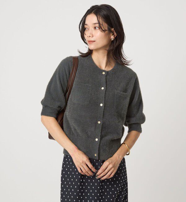 UNITED ARROWS green label relaxing「フラッフフェザー ショートスリーブ ニット カーディガン -ウォッシャブル-」|カーディガン|