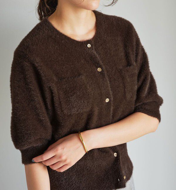 UNITED ARROWS green label relaxing「フラッフフェザー ショートスリーブ ニット カーディガン -ウォッシャブル-」|カーディガン|