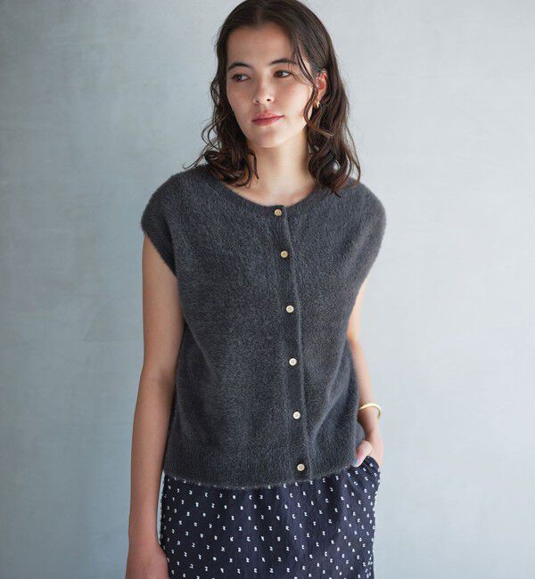 UNITED ARROWS green label relaxing「フラッフフェザー 2WAY フレンチスリーブ ニット -ウォッシャブル-」|ニット・セーター|