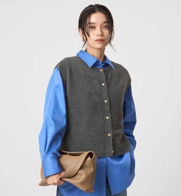 UNITED ARROWS green label relaxing「フラッフフェザー 2WAY フレンチスリーブ ニット -ウォッシャブル-」|ニット・セーター|