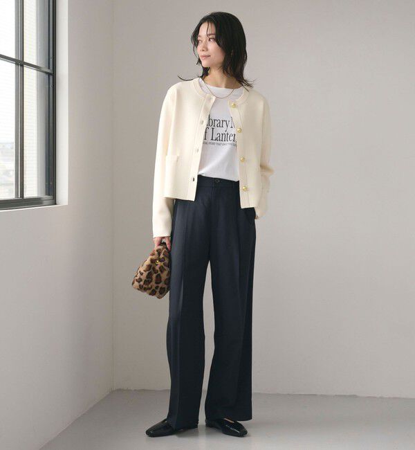 UNITED ARROWS green label relaxing「フォルム ゴールドカラーボタン ニット カーディガン ウォッシャブル」|カーディガン|