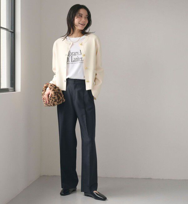 UNITED ARROWS green label relaxing「フォルム ゴールドカラーボタン ニット カーディガン ウォッシャブル」|カーディガン|