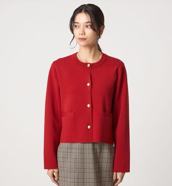 UNITED ARROWS green label relaxing「フォルム ゴールドカラーボタン ニット カーディガン ウォッシャブル」|カーディガン|