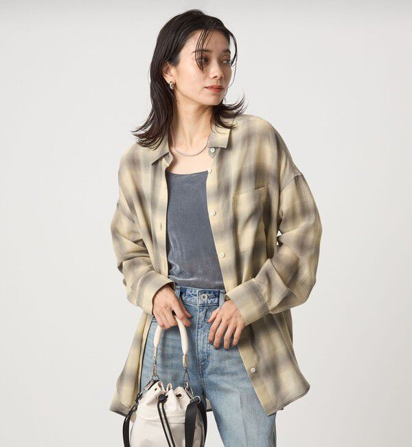 UNITED ARROWS green label relaxing「［size SHORTあり］シアー チェック シャツ」|シャツ・ブラウス|NATURAL