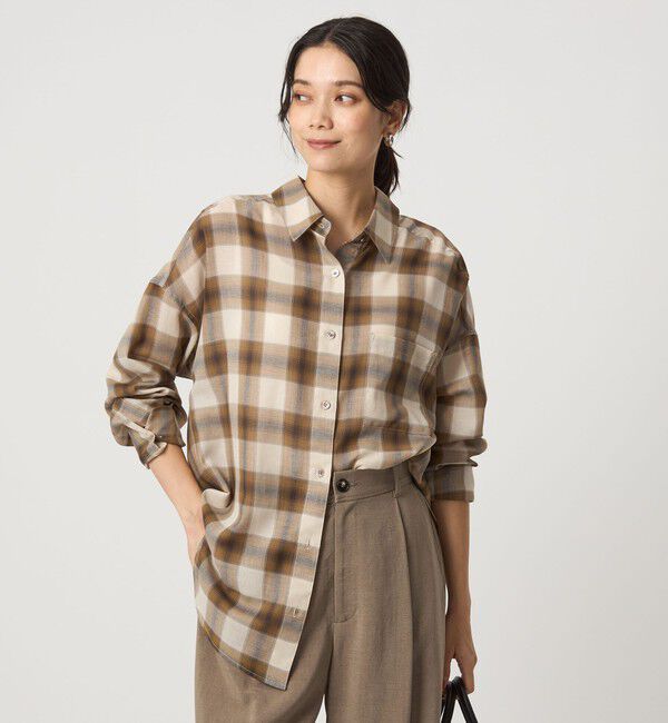 UNITED ARROWS green label relaxing「［size SHORTあり］シアー チェック シャツ」|シャツ・ブラウス|