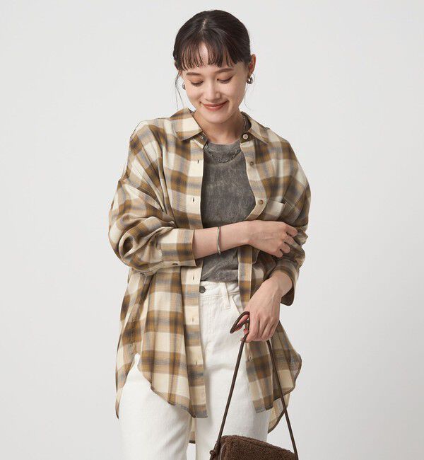 UNITED ARROWS green label relaxing「［size SHORTあり］シアー チェック シャツ」|シャツ・ブラウス|